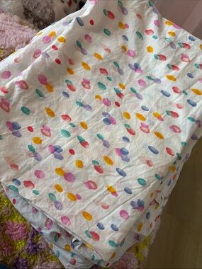 🐭 Pottery Barn Teen Organic Watercolor Rainbow Dot FULL SHEET SET